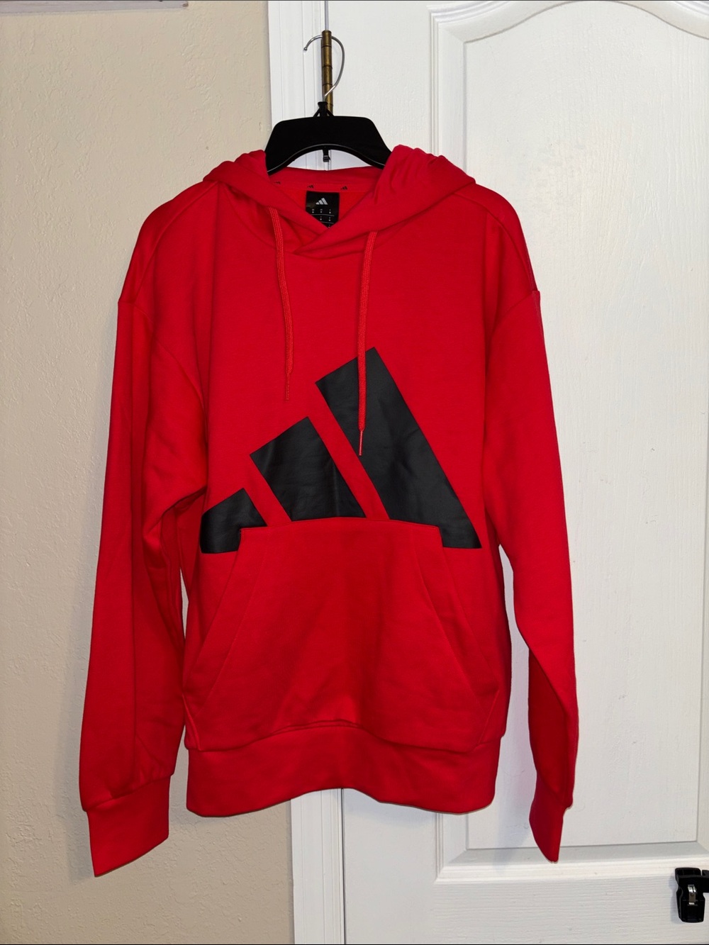 adidas Red Hoodie with Black Logo